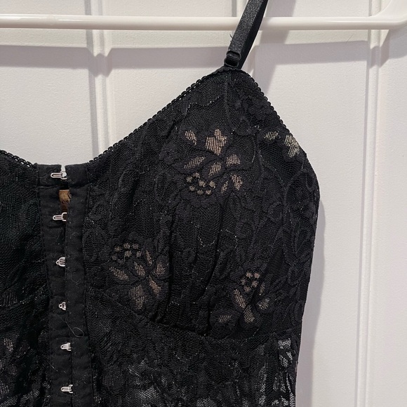Vintage 90s Black Lace High-Low Dress Goth Witchy Emo Whimsigoth Flowy Y2K - Picture 3 of 14